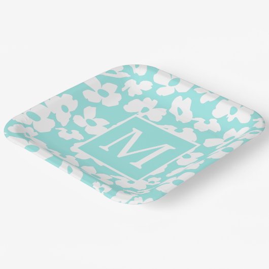 Spring Dogwood flower patronen aangepast monogram Papieren Bordje (Gebogen)