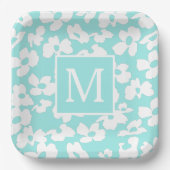 Spring Dogwood flower patronen aangepast monogram Papieren Bordje (Voorkant)