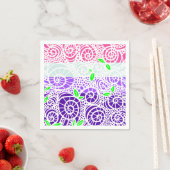 Spring Doodle bladeren en wervelende slak schelpen Servet (Insitu)