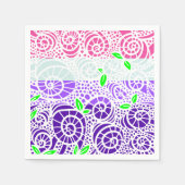 Spring Doodle bladeren en wervelende slak schelpen Servet (Voorkant)