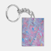 Spring Dream Bloemen Acryl Vierkant Sleutelhanger. Sleutelhanger (Voorkant Links)