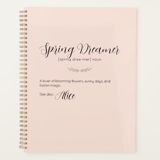 Spring Dreamer Paashaas Planner – Blush Pink (Voorkant)
