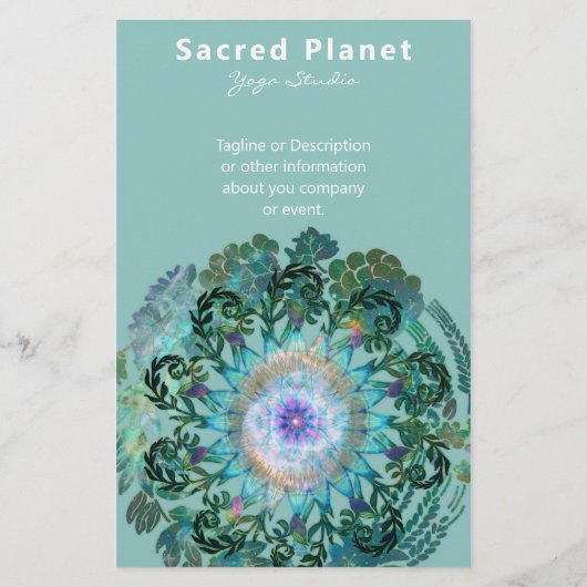 Spring Dreams Mandala Blauwgroen Intro | Services Flyer (Achterkant)