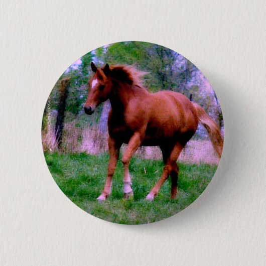 Spring Dreams, Sorrel Trotting Ronde Button 5,7 Cm (Voorkant)