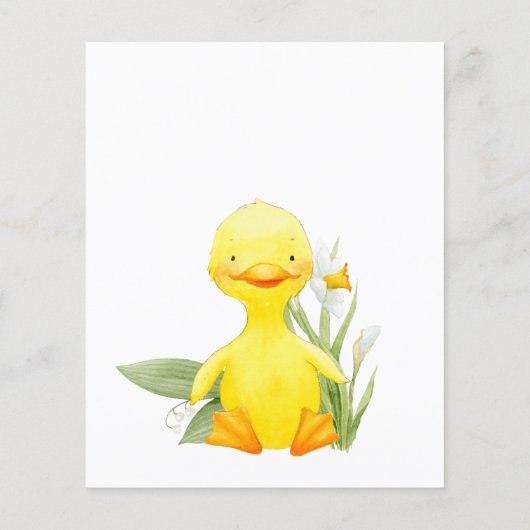 Spring Ducking Lilly of the Valley Baby shower Flyer (Achterkant)