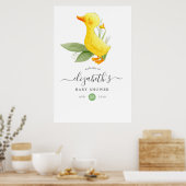 Spring Ducking Lilly of the Valley Baby shower Poster (Keuken)
