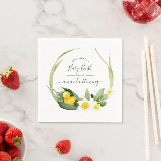 Spring Duckling Splish Splash Baby shower Servet (Insitu)