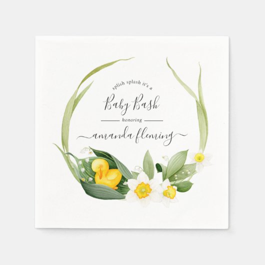 Spring Duckling Splish Splash Baby shower Servet (Voorkant)