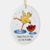 Spring Ducks zingen en dansen in de regen!! Keramisch Ornament (Rechts)