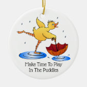 Spring Ducks zingen en dansen in de regen!! Keramisch Ornament (Voorkant)