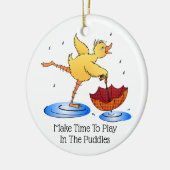 Spring Ducks zingen en dansen in de regen!! Keramisch Ornament (Links)