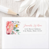 Spring Dusty Pink Floral Boeket Gepersonaliseerde  Etiket (Insitu)