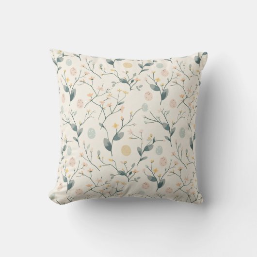 Spring Easter Botanical  Throw Pillow Kussen (Voorkant)