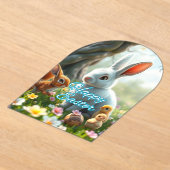 Spring Easter Bunny Acryl Uitnodigingen (Laagn)