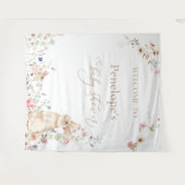 Spring Easter Bunny Baby Shower Welcome Sign Wandkleed (Voorkant (horizontaal))