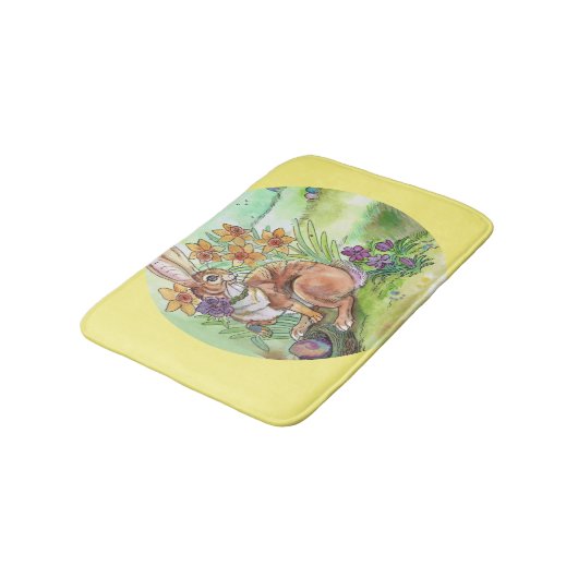 Spring Easter Bunny Badmat (Gekanteld)