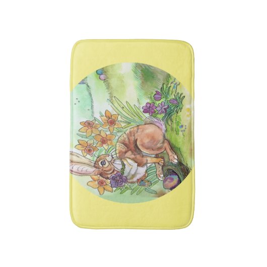 Spring Easter Bunny Badmat (Voorkant Verticaal)