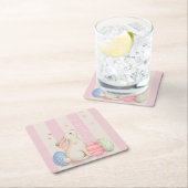 Spring Easter Bunny & Eggs Stripe  Kartonnen Onderzetters (Insitu)