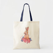 Spring Easter Bunny | Gepersonaliseerde Canvas tas (Voorkant)