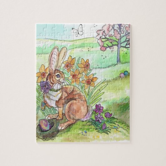 Spring Easter Bunny Legpuzzel (Verticaal)
