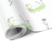 Spring Easter Bunny Meadow Watercolor Art Pattern Cadeaupapier (Rol Hoek)