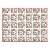 Spring Easter Bunny Rainbow Art Wildflowers Meadow Tafelkleed (Voorkant (Horizontaal))