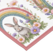 Spring Easter Bunny Rainbow Art Wildflowers Meadow Tafelkleed (Gekanteld)