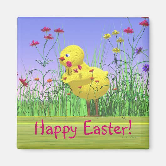Spring Easter Chicken Magneet (Voorkant)
