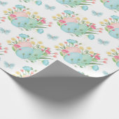 Spring Easter Eggs, Bloemen, Vlinders Cadeaupapier (Hoek)