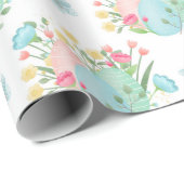 Spring Easter Eggs, Bloemen, Vlinders Cadeaupapier (Rol Hoek)