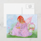 Spring Easter Fairy Bunny Briefkaart (Voorkant / Achterkant)
