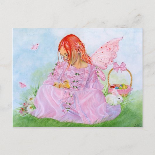 Spring Easter Fairy Bunny Briefkaart (Voorkant)