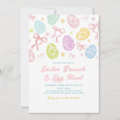 Spring Easter Invitation, Hand-Drawn Bunny Kaart (Voorkant)