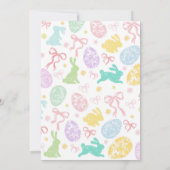 Spring Easter Invitation, Hand-Drawn Bunny Kaart (Achterkant)