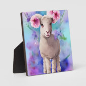Spring Easter Lamb Floral Waterverf Fotoplaat (Voorkant)