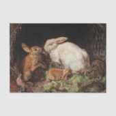 Spring Easter Rabbits ontkoppeling Rustic Tissuepapier (Voorkant)