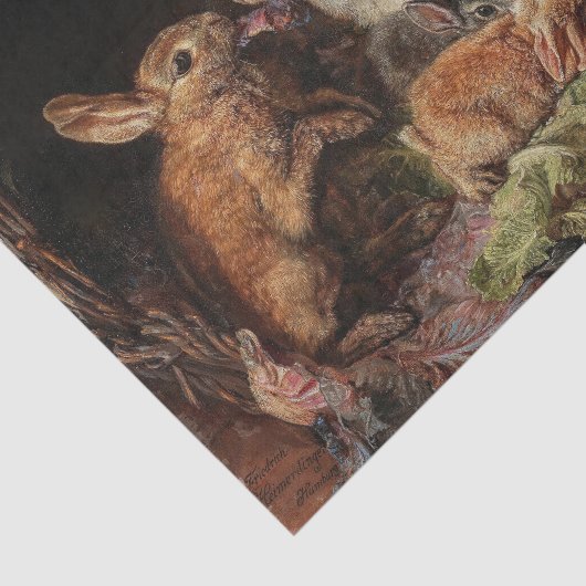 Spring Easter Rabbits ontkoppeling Rustic Tissuepapier (Detail)