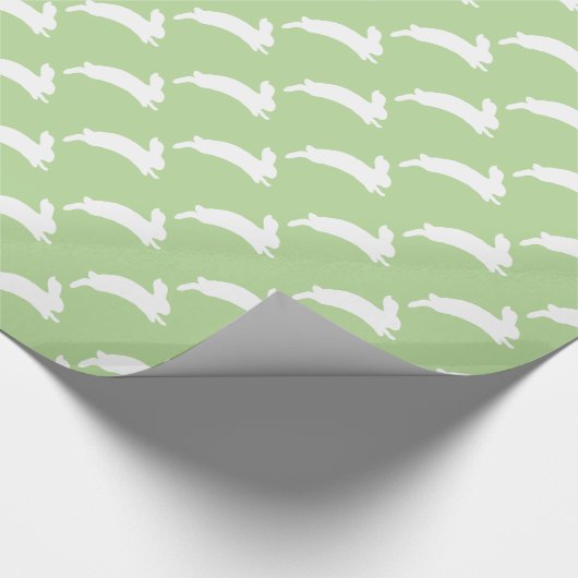 Spring Easter White Bunny Rabbits Cadeaupapier (Hoek)