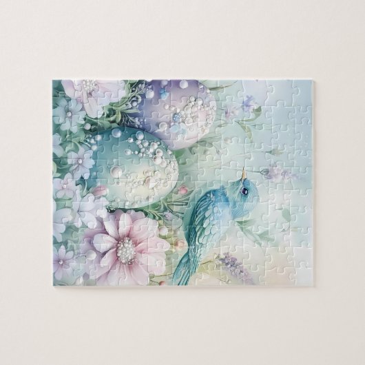 Spring Eggs Bird Garden Legpuzzel (Horizontaal)