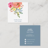 Spring Elegant bloom peony Social Media Icons Vierkante Visitekaartje (Voorkant / Achterkant)