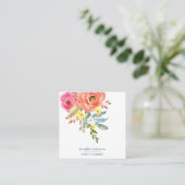 Spring Elegant bloom peony Social Media Icons Vierkante Visitekaartje (Staand voorkant)