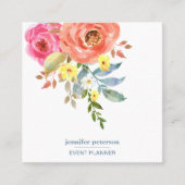 Spring Elegant bloom peony Social Media Icons Vierkante Visitekaartje (Voorkant)