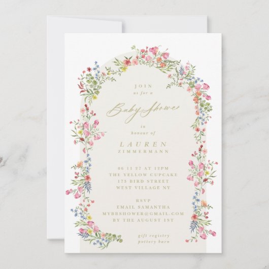 Spring Elegant Dainty Floral Arch Baby shower Kaart (Voorkant)