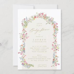 Spring Elegant Dainty Floral Arch Baby shower Kaart