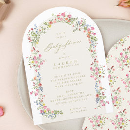 Spring Elegant Dainty Floral Arch Baby shower Kaart
