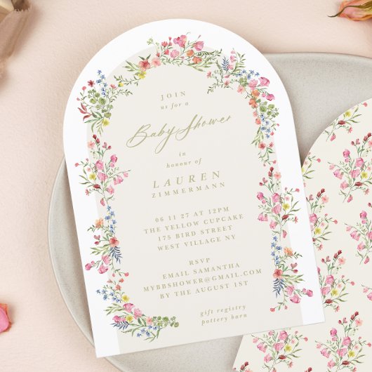 Spring Elegant Dainty Floral Arch Baby shower Kaart