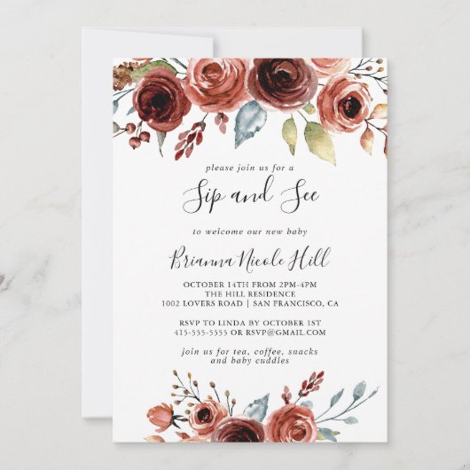 Spring Elegant Floral Sip en See Kaart (Voorkant)