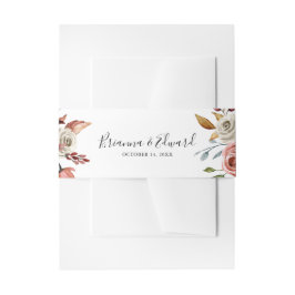 Spring Elegant Floral Wedding Invitation Uitnodigingen Wikkel