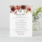 Spring Elegant Wedding Kissing Menu Game Kaart (Staand voorkant)