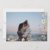 Spring Elegant Wildflower Boho Wedding Foto Save The Date (Voorkant)